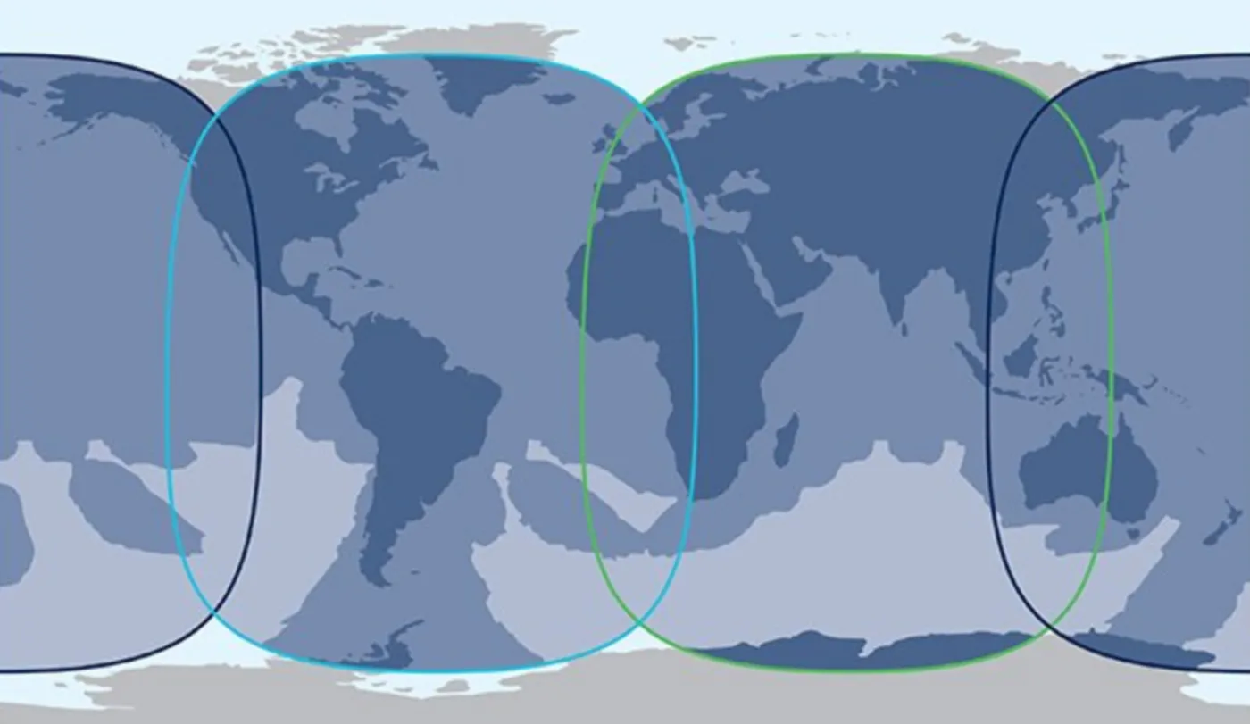 Inmarsat Mapa de cobertura