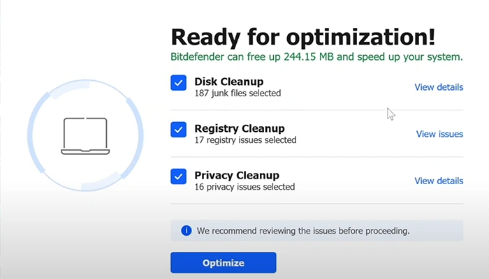 bitdefender optimization
