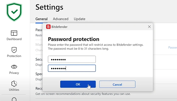 bitdefender password